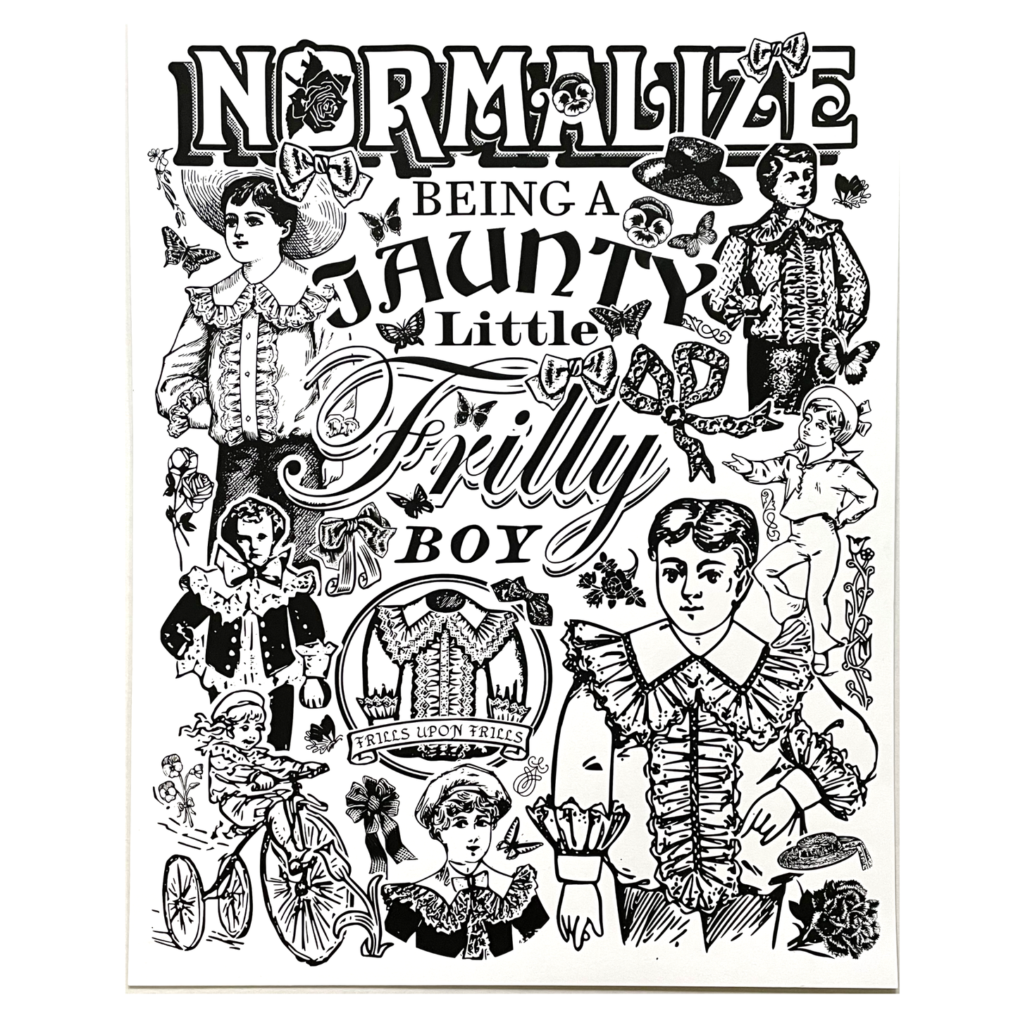 "Frilly Boy" Poster: Violet & Pink 11x14"
