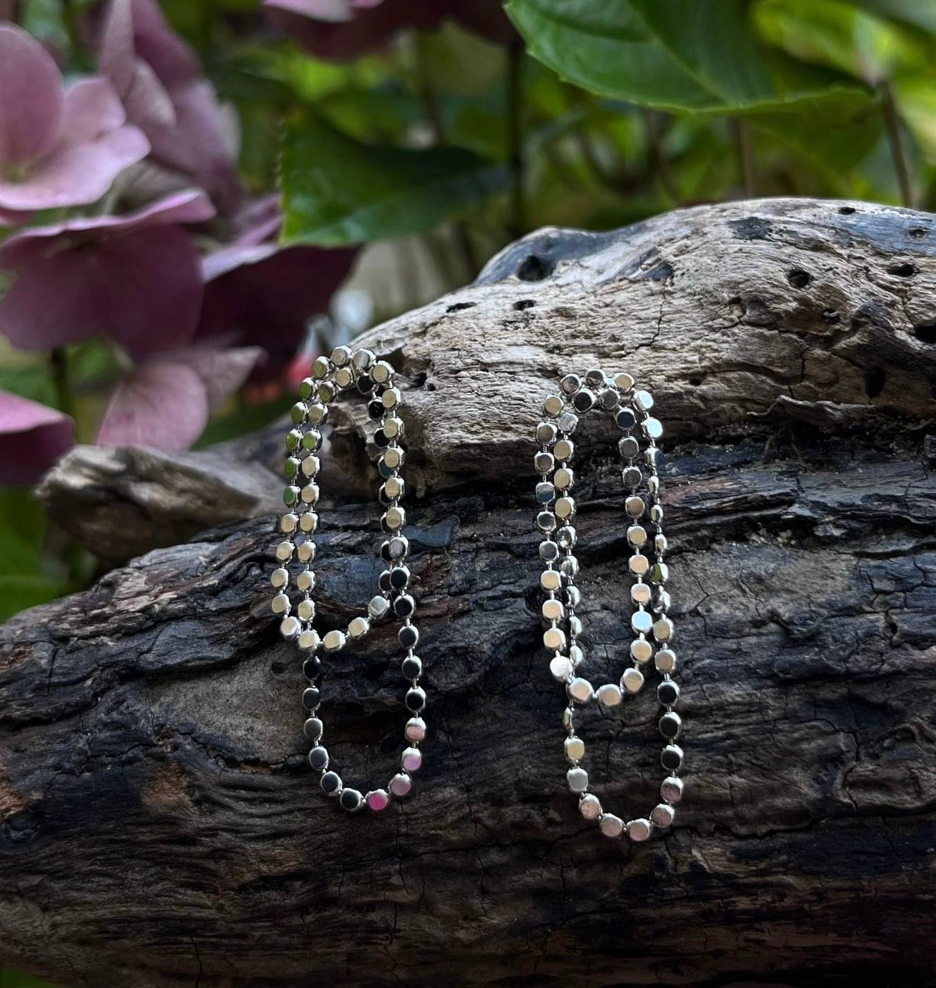Rhodium Plated Chain Earrings
