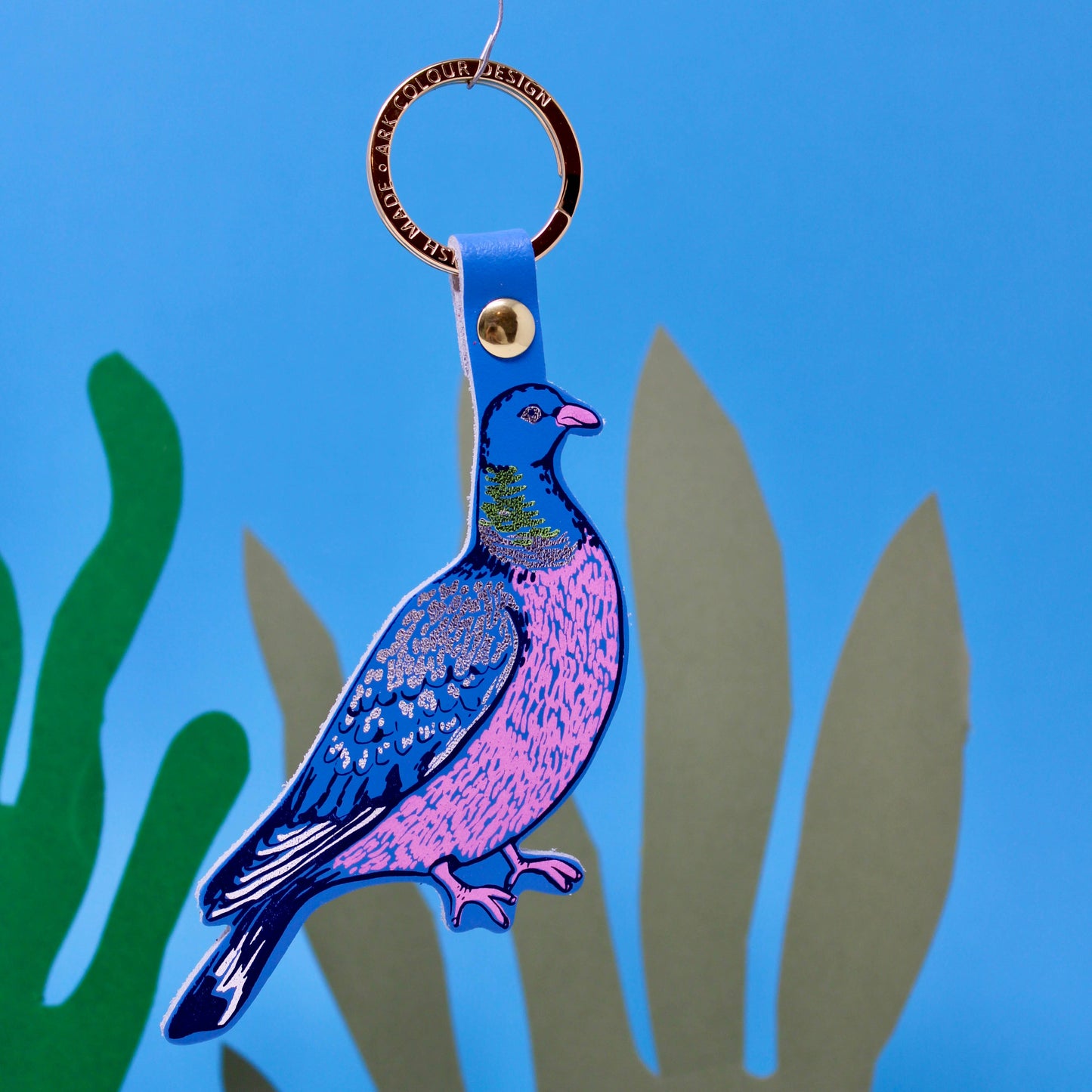 Feral Pigeon Key Fob: Lilac Grey
