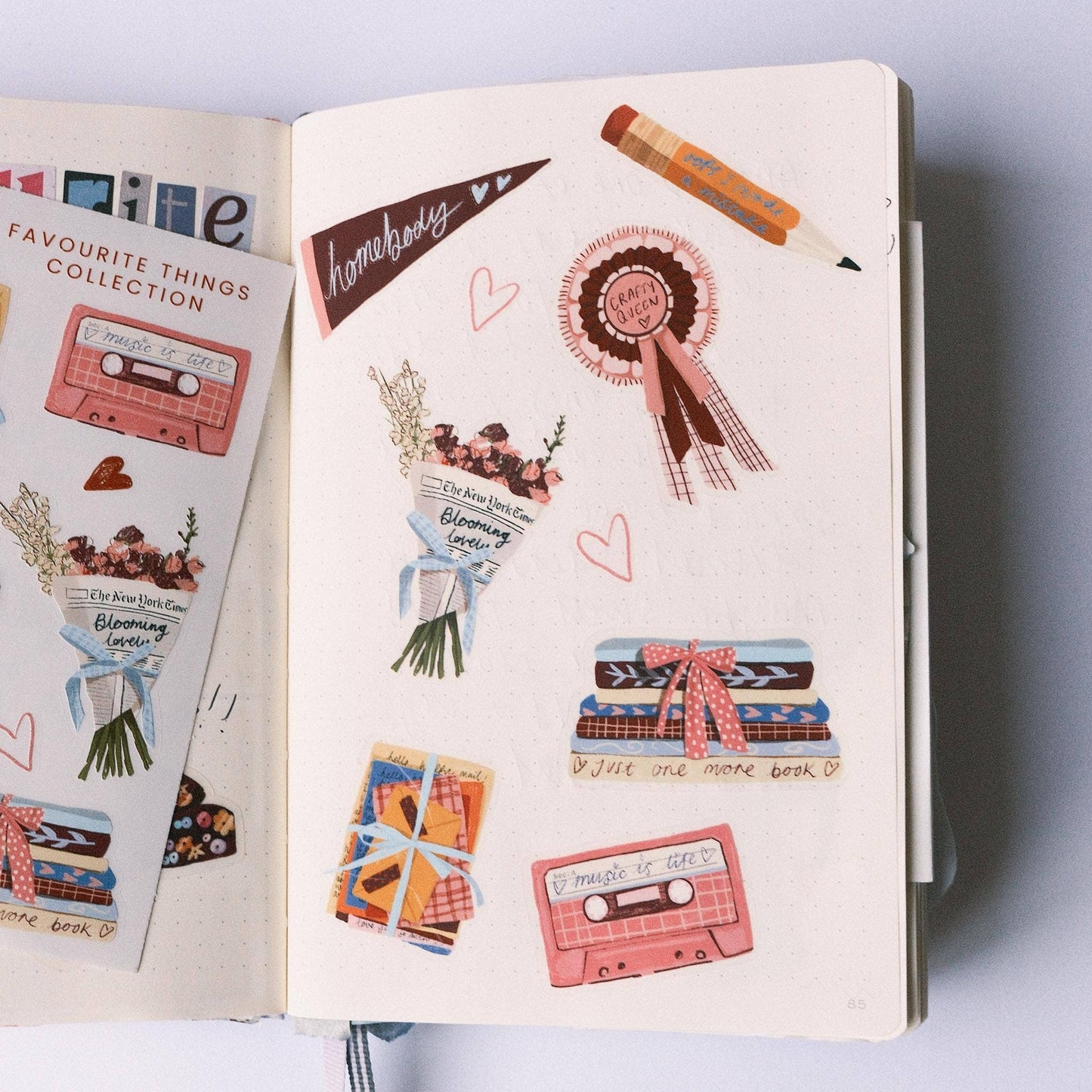 Favourite Things Illustrated Vinyl Sticker Sheet