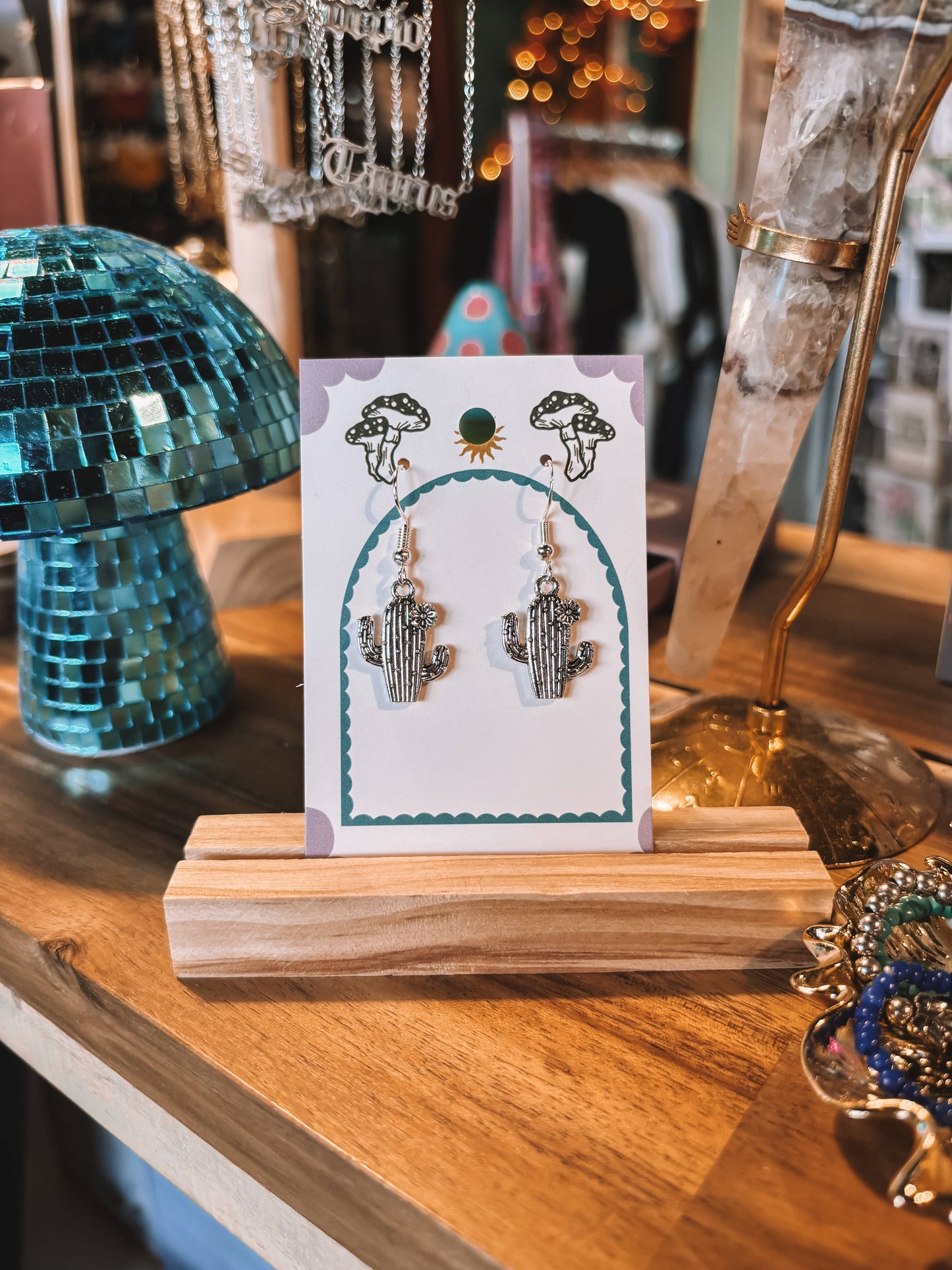 Cactus Earrings: Silver