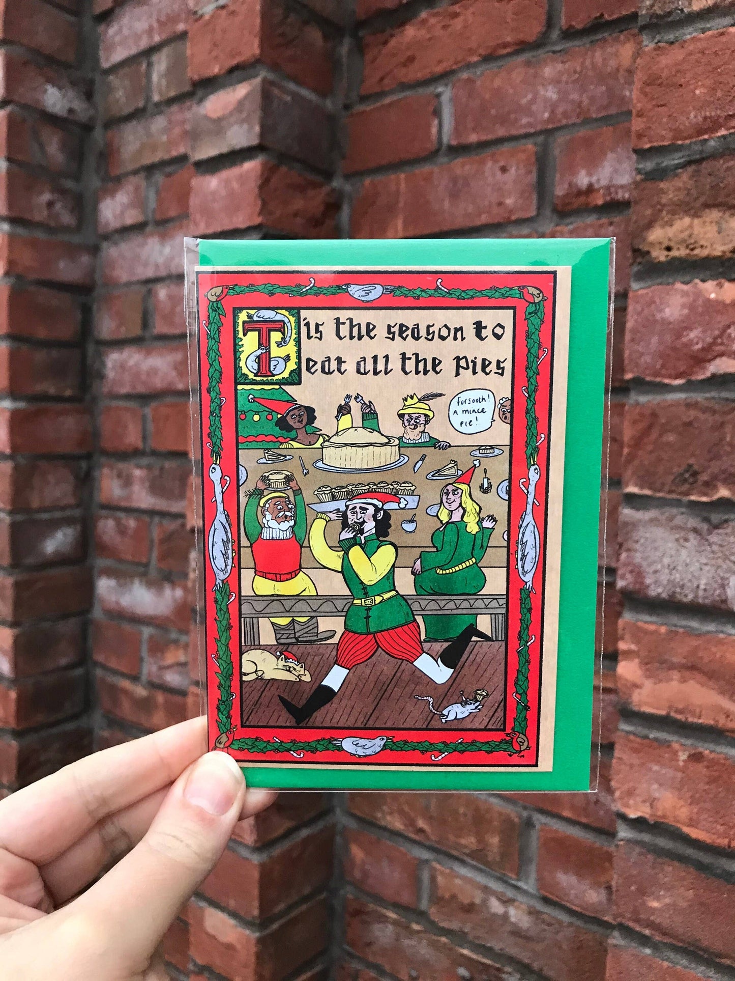 Medieval Style Christmas Card - Season To Eat Pies