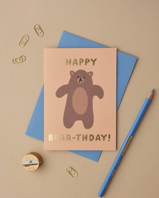 Happy Bear-thday Greetings Card