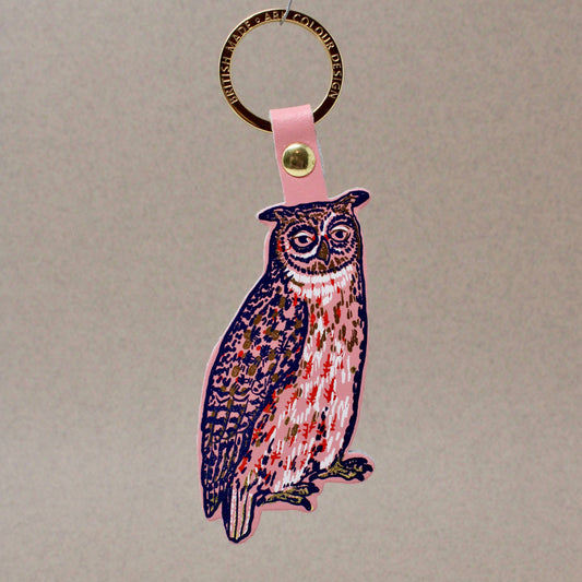 Nocturnal Owl Key Fob: Pale Pink