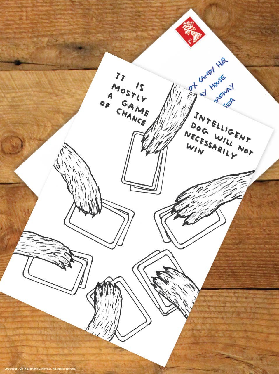 A6 Art Postcard By David Shrigley - Game Of Chance