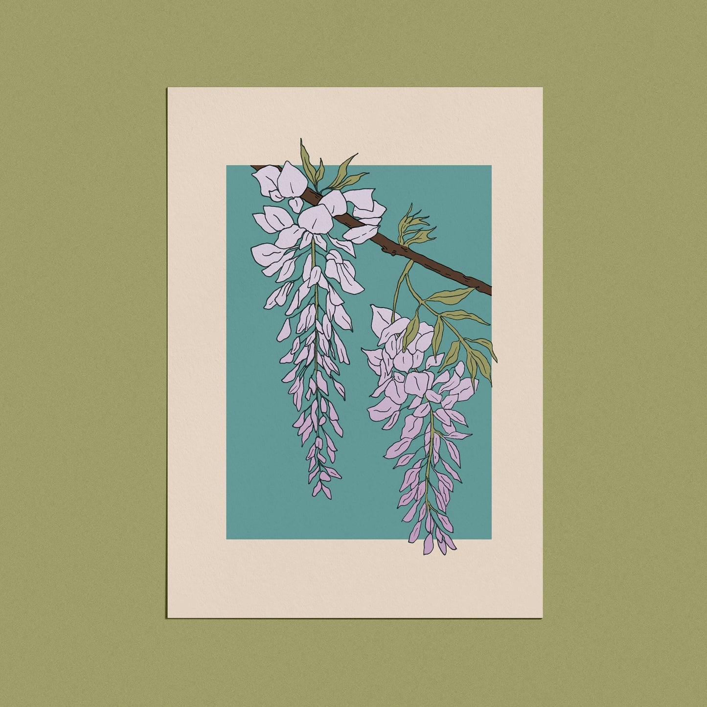 Wisteria Flower Card: With cello wrap