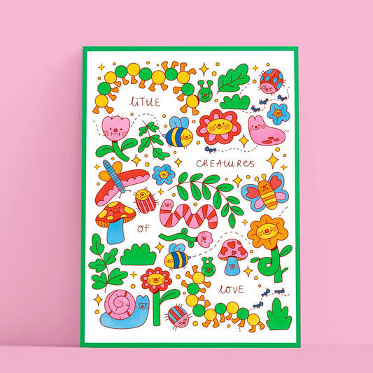 Little Creature Bugs A3 Print