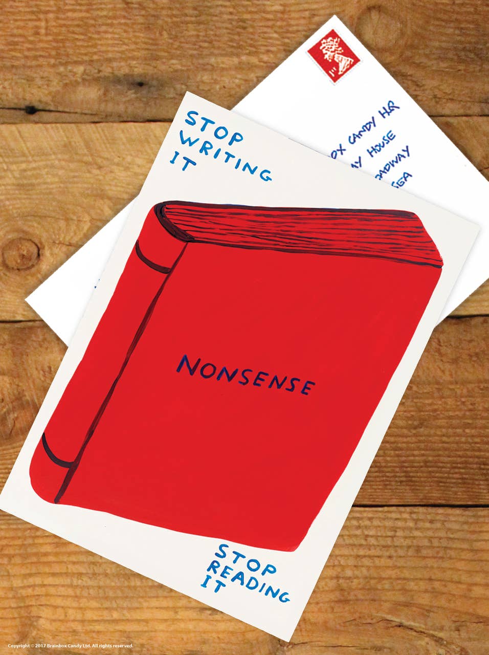 A6 Art Postcard By David Shrigley - Stop Writing Nonsense