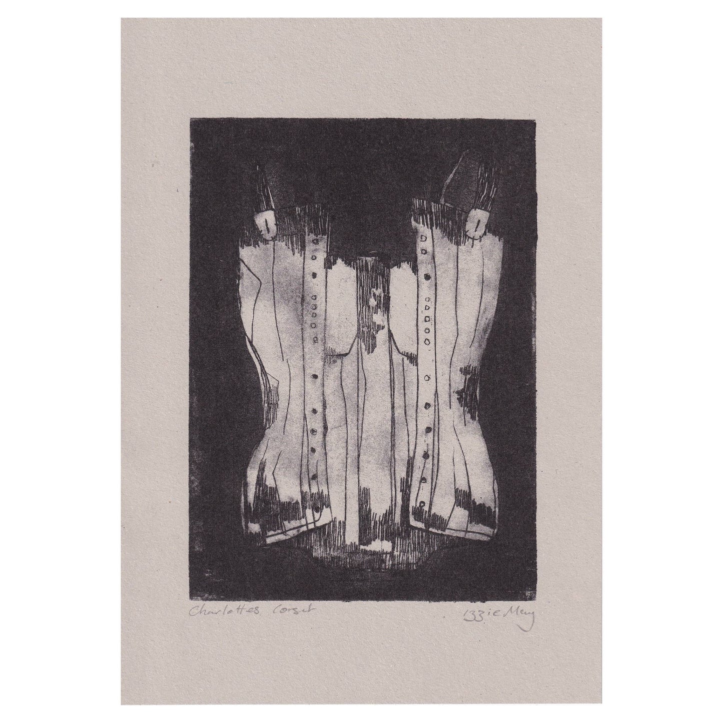 Charlotte Brontës Corset A4 Risograph Print