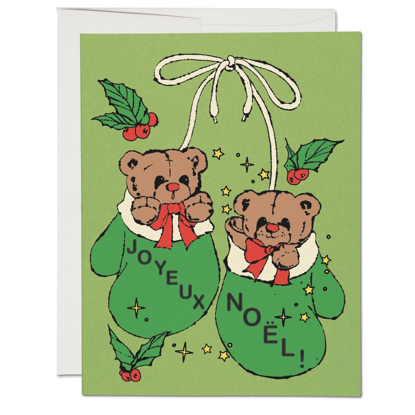 Mitten Bears Christmas greeting card