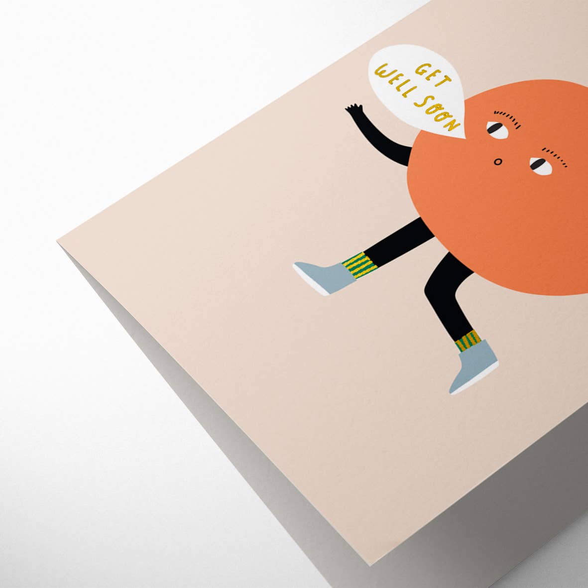 Get Well Soon Peach Card