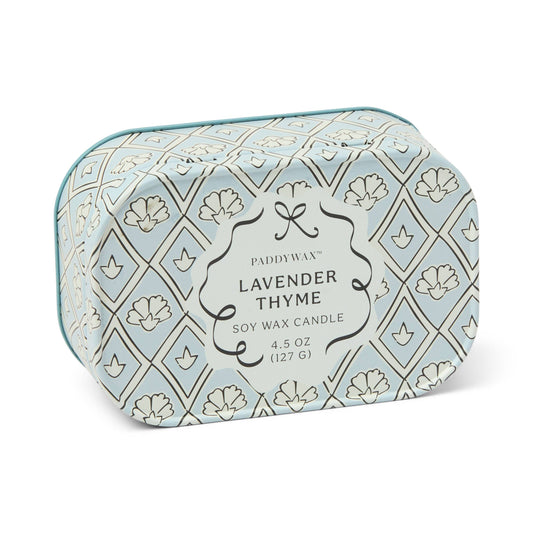 Printed Tin Candle - Lavender & Thyme
