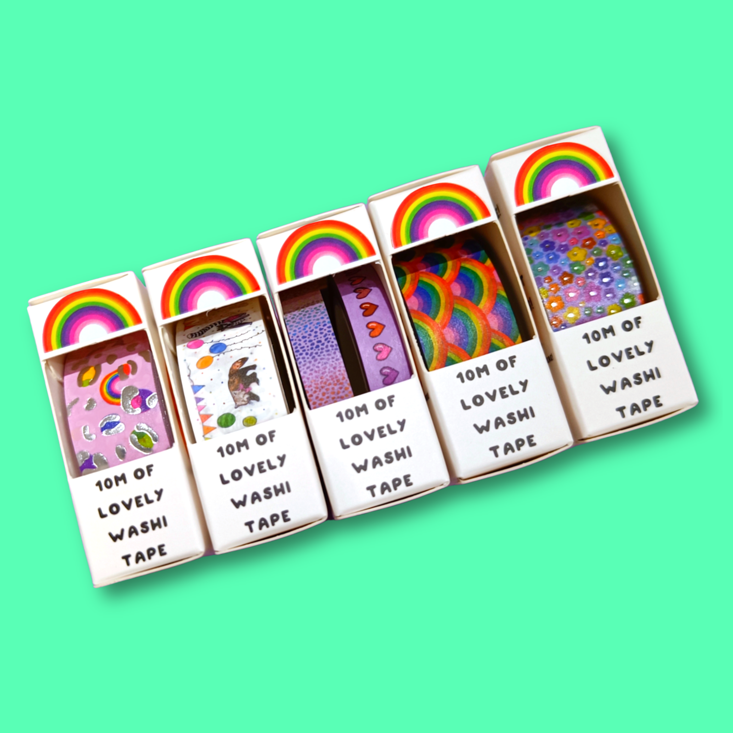 Rainbow Leopard Pink Silver Foiled Washi Tape