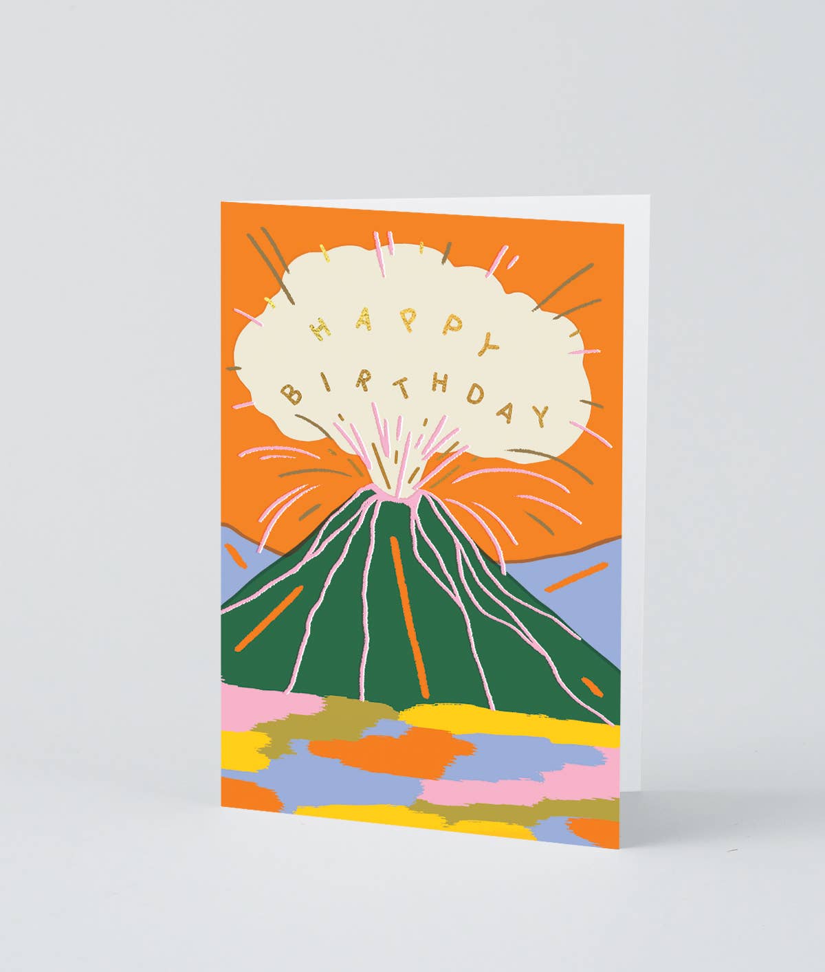 Birthday Volcano Foiled Greetings Card