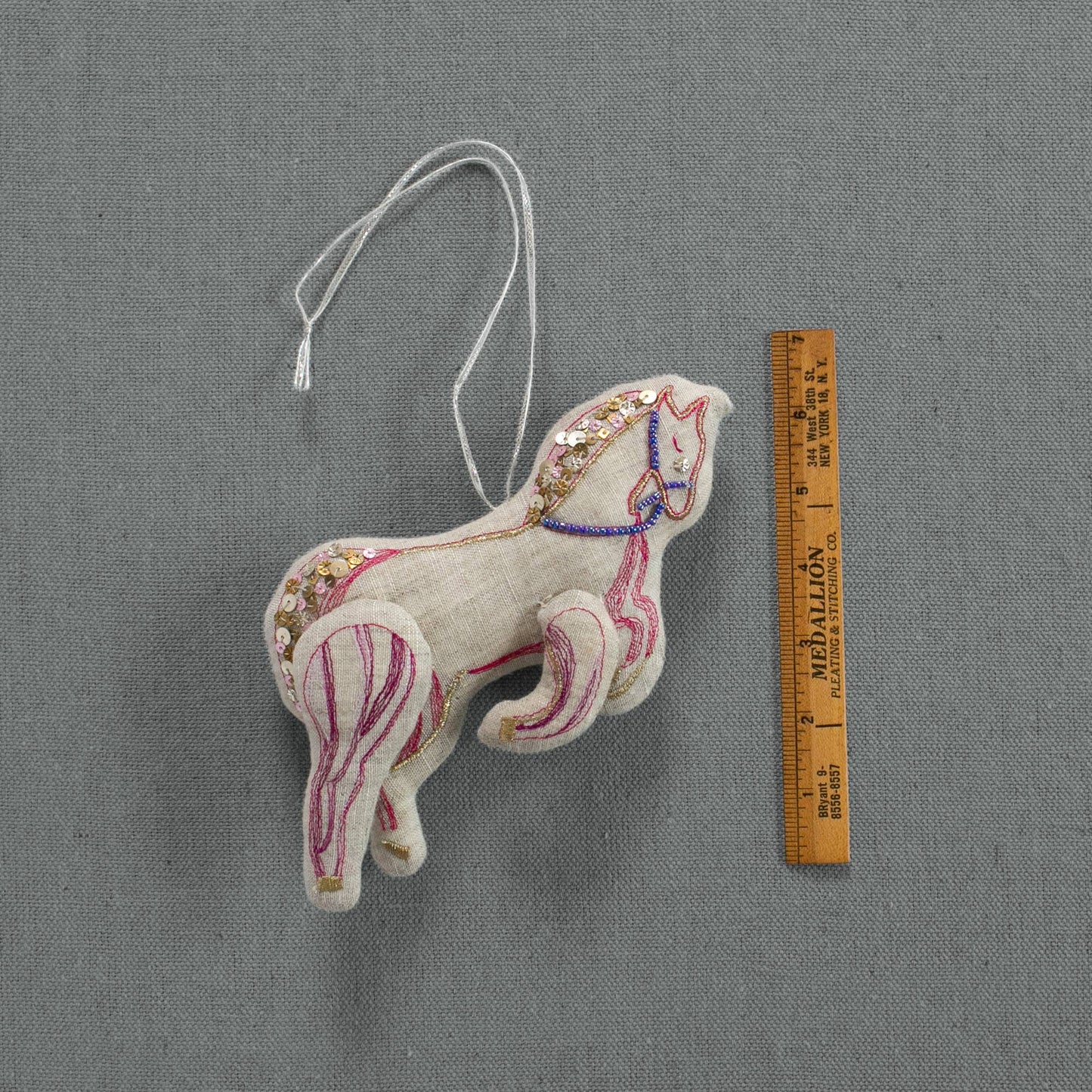 Carousel Pony Horse - Cotton Ornament, Token, Embroidered