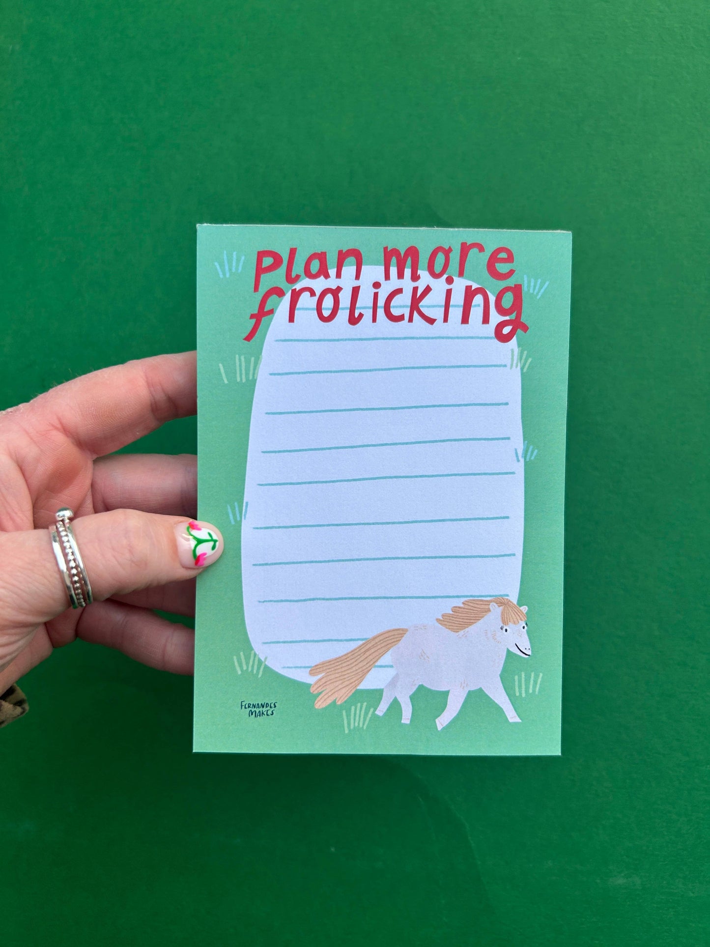 Plan More Frolicking, Horse - A6 Jotter / Notepad / Pad