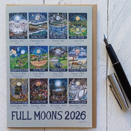 Full Moons 2026 Large Greetings Card