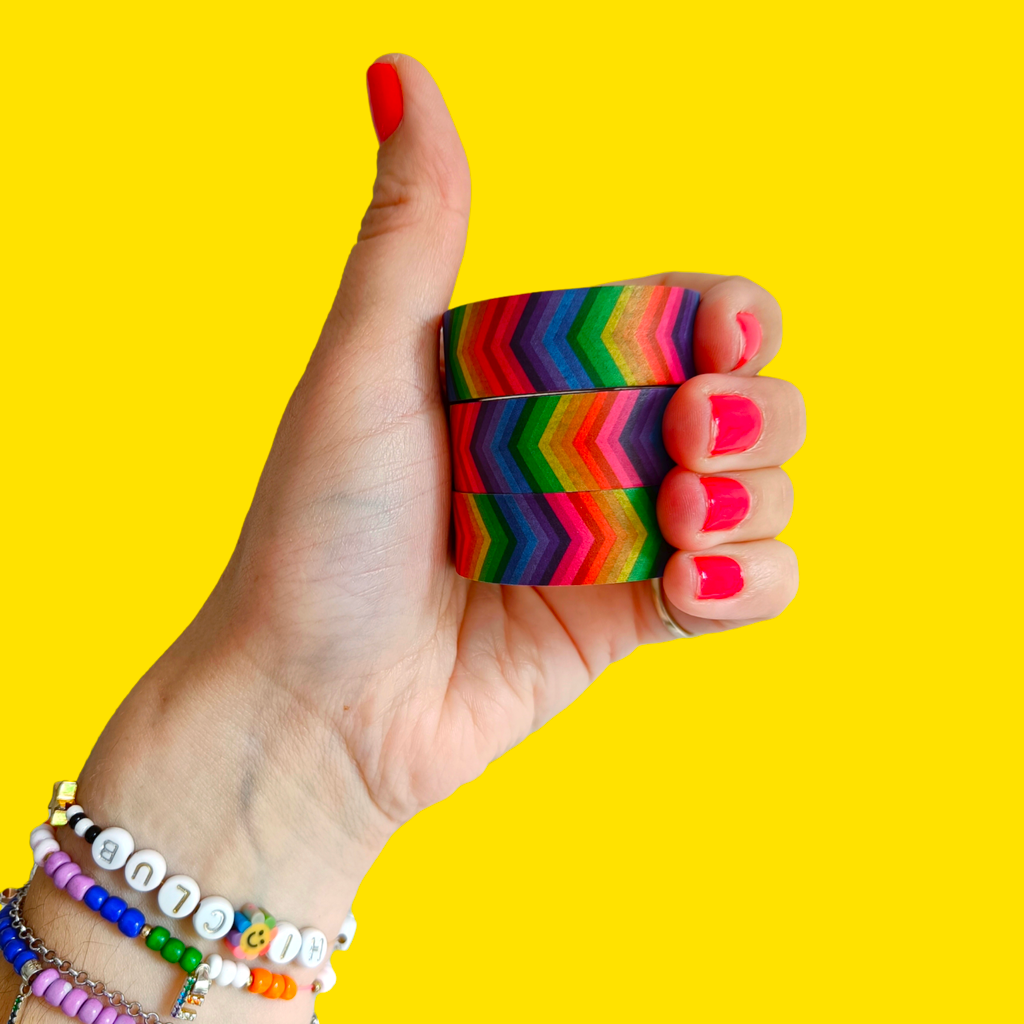 Rainbow Chevron Washi Tape