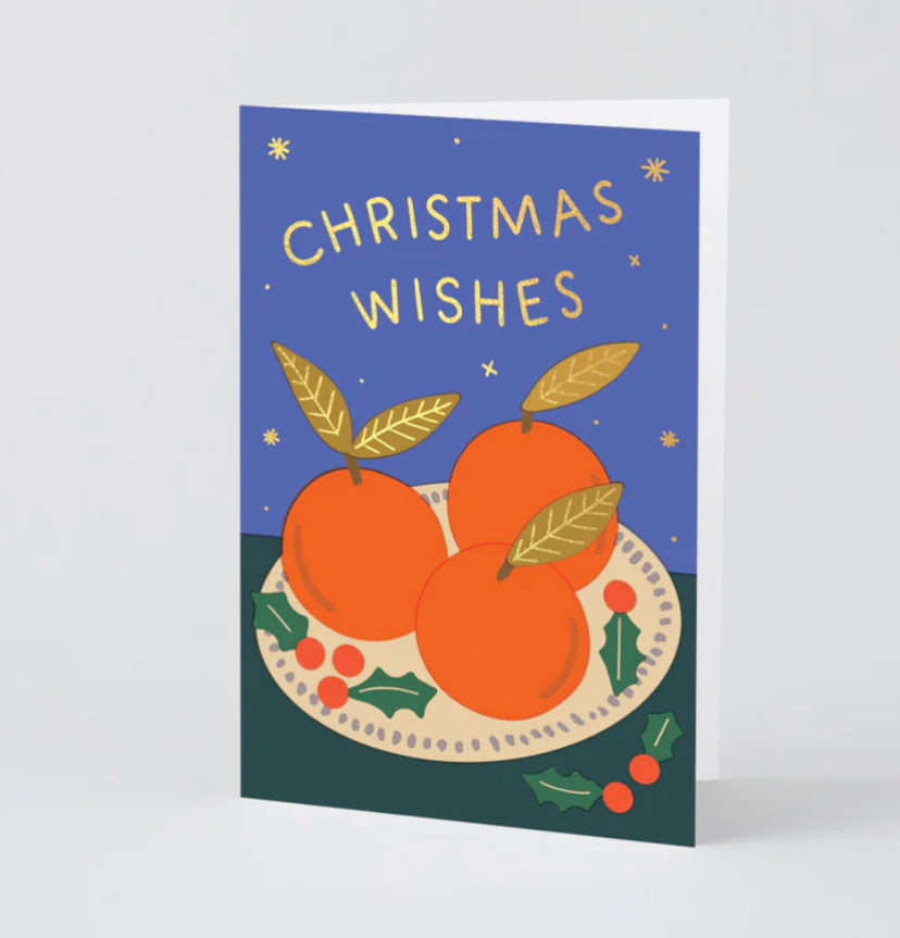 Orange Christmas Wishes Card