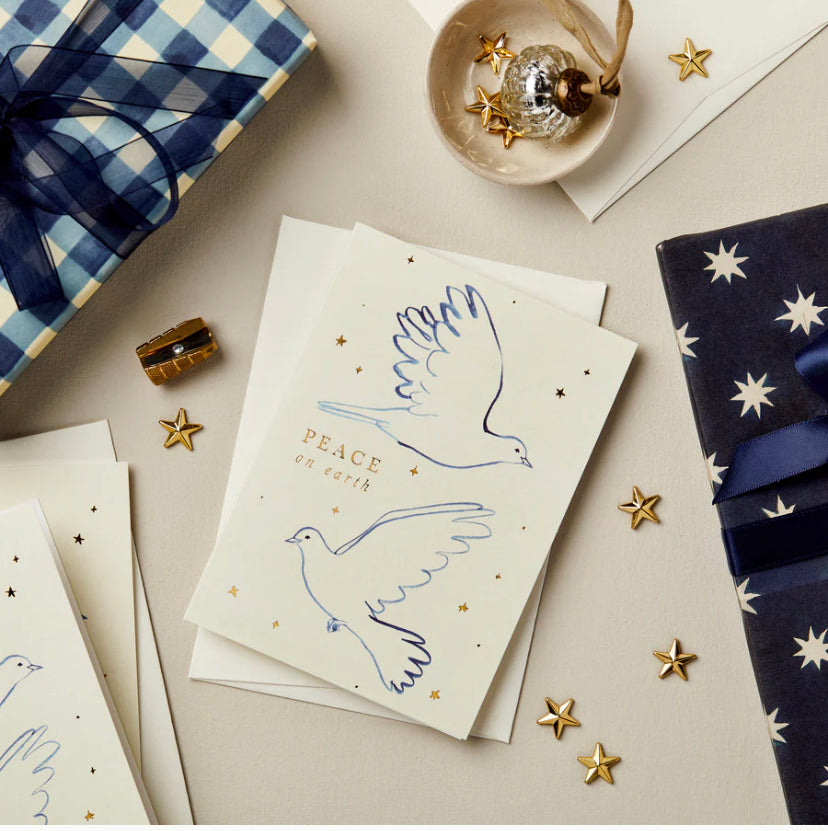 Golden Doves Christmas Card