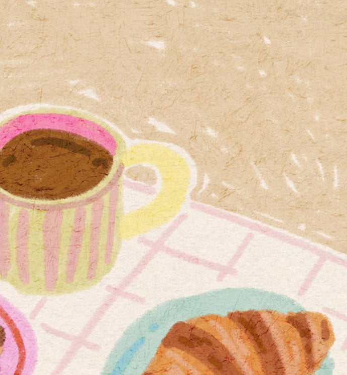 Coffee and A Croissant A3 Print