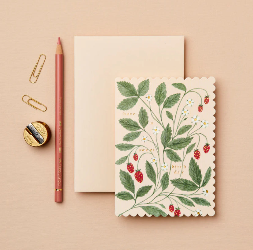 Sweet Wild Strawberry Birthday Card