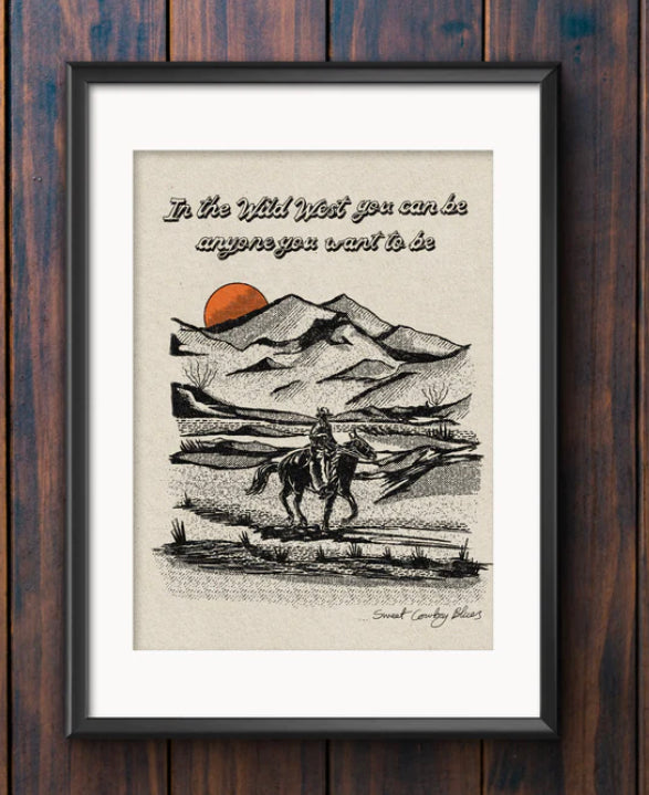 Whoever Cowboy A4 Print
