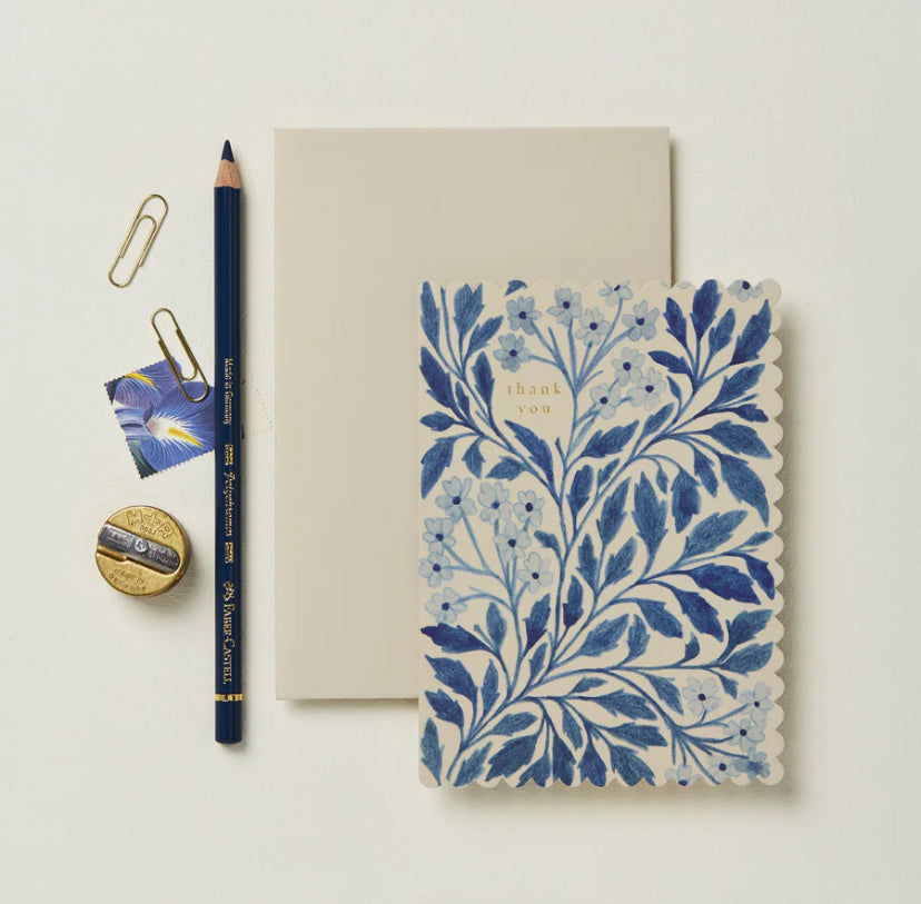 Thank You Blue Flower Card