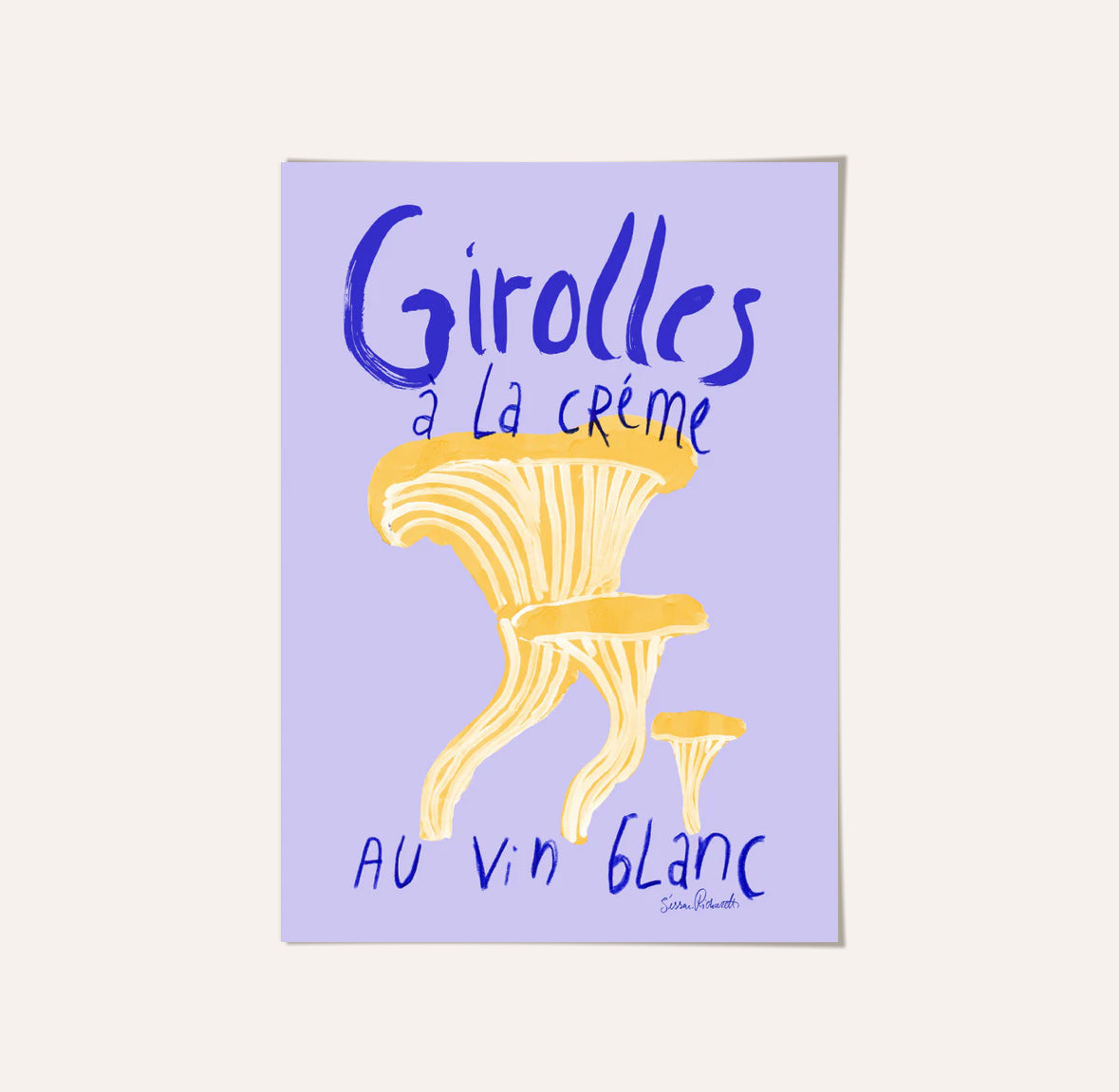 Girolles Mushrooms A3 Art Print