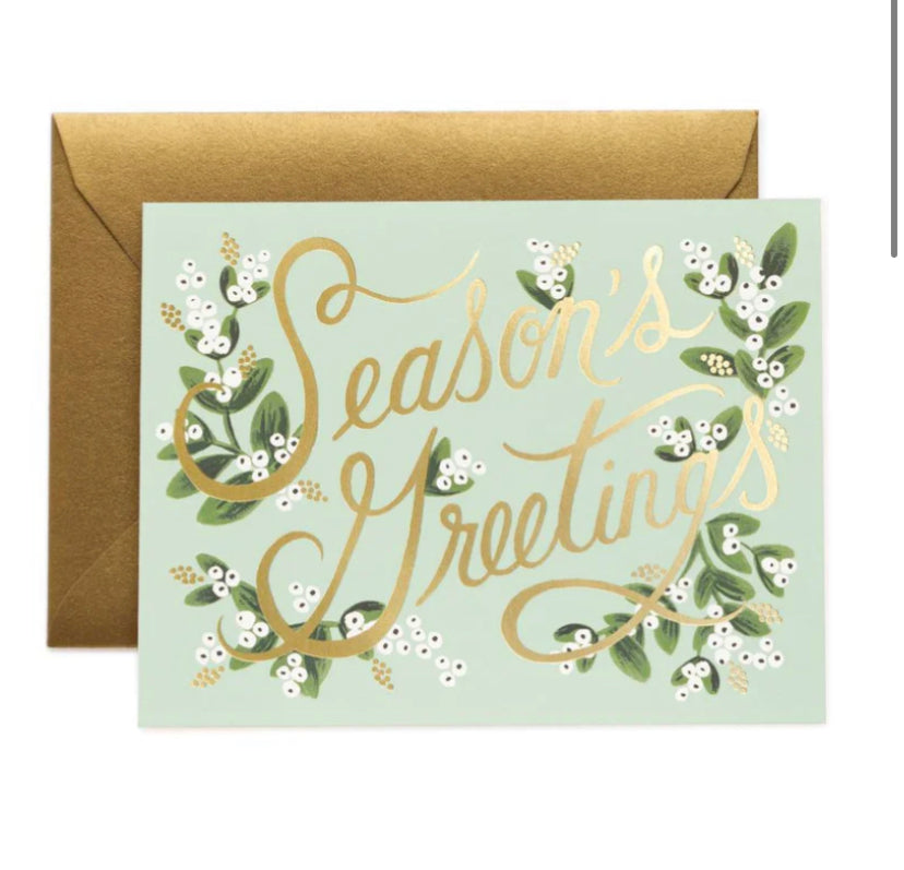 Mistletoe Season’s Greetings Christmas Card
