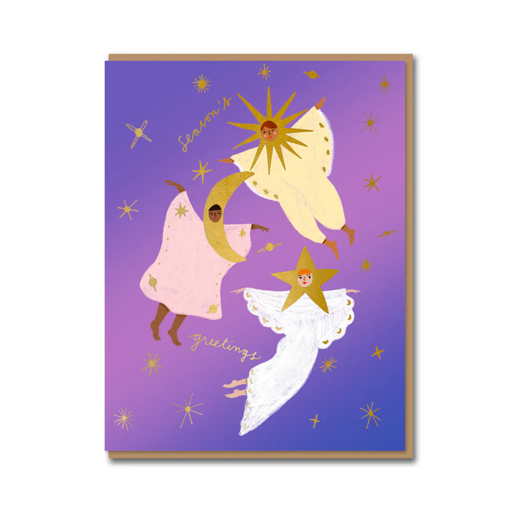 Golden Sprites Foiled Christmas Card