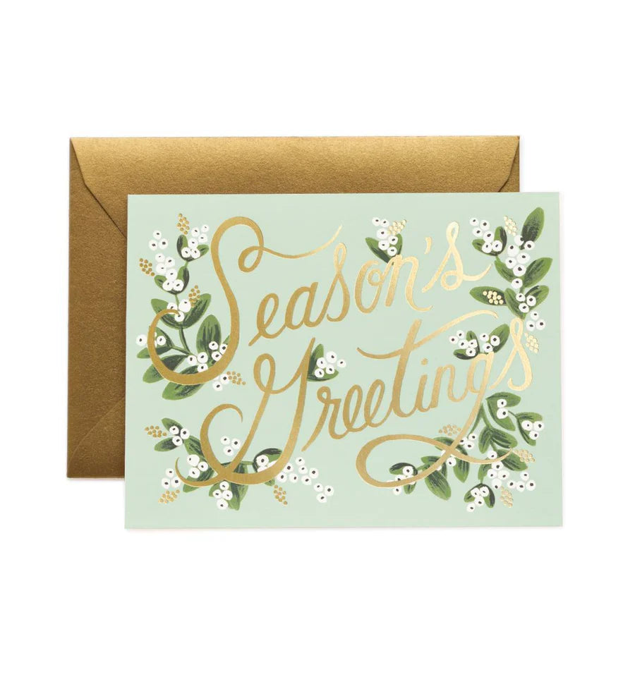 Mistletoe Season’s Greetings Christmas Card