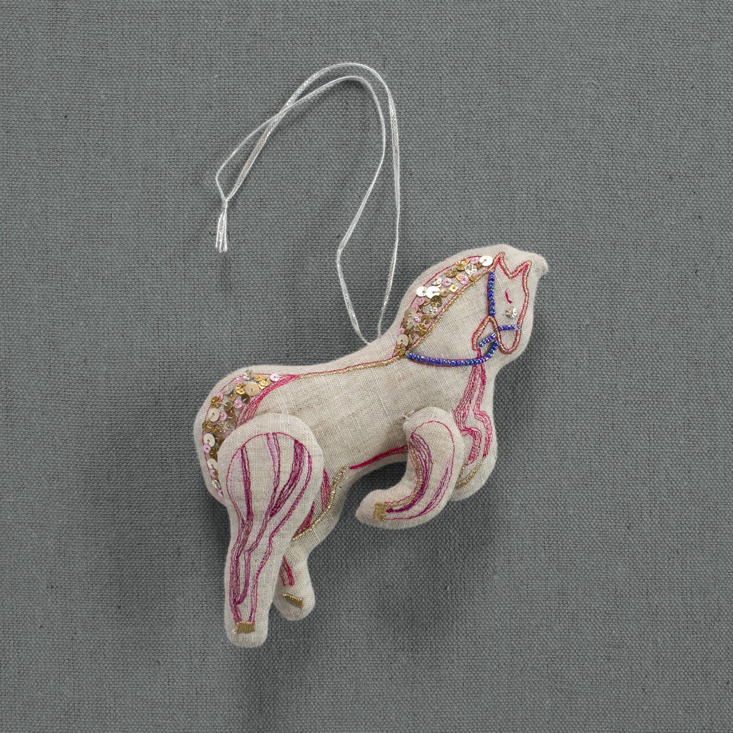 Carousel Pony Horse - Cotton Ornament, Token, Embroidered