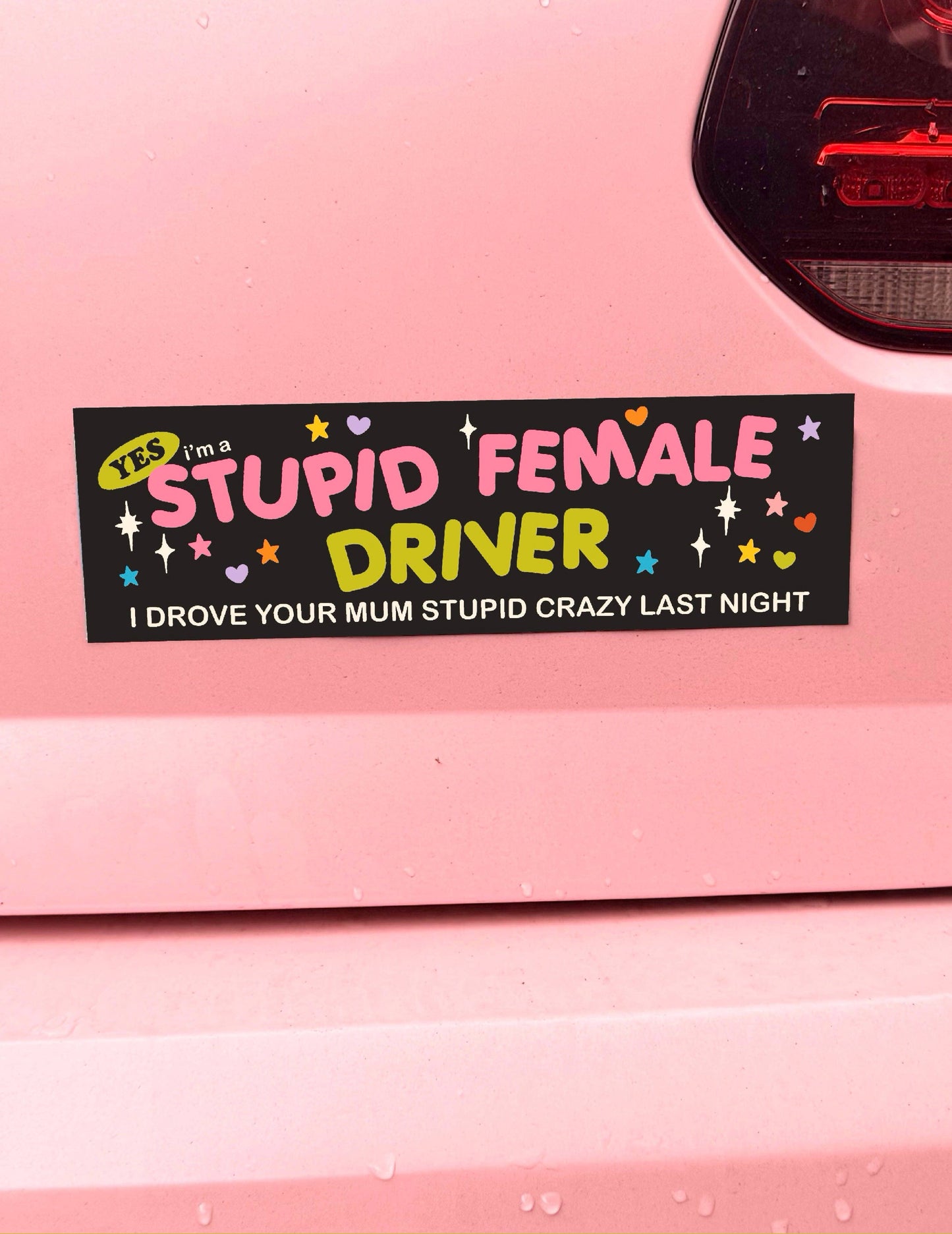 Stupid Female Driver Magnetic Bumper Sticker