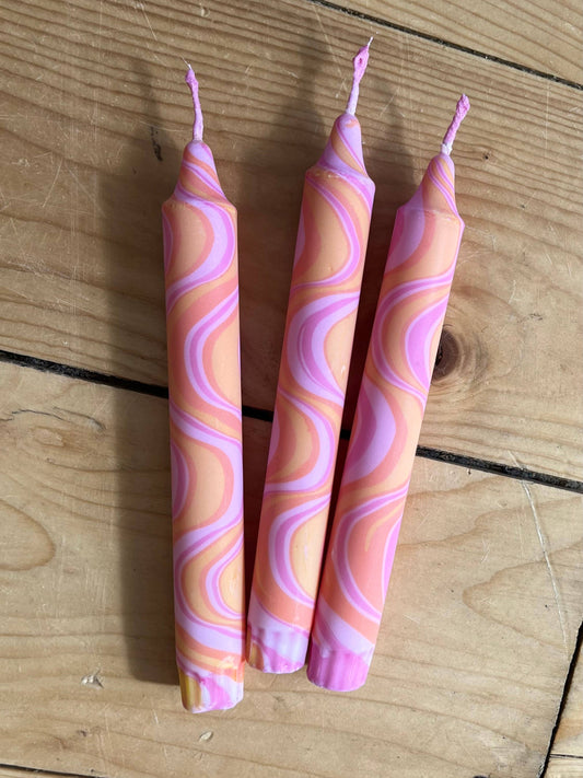 Rose marble (with yellow and orange) Candle