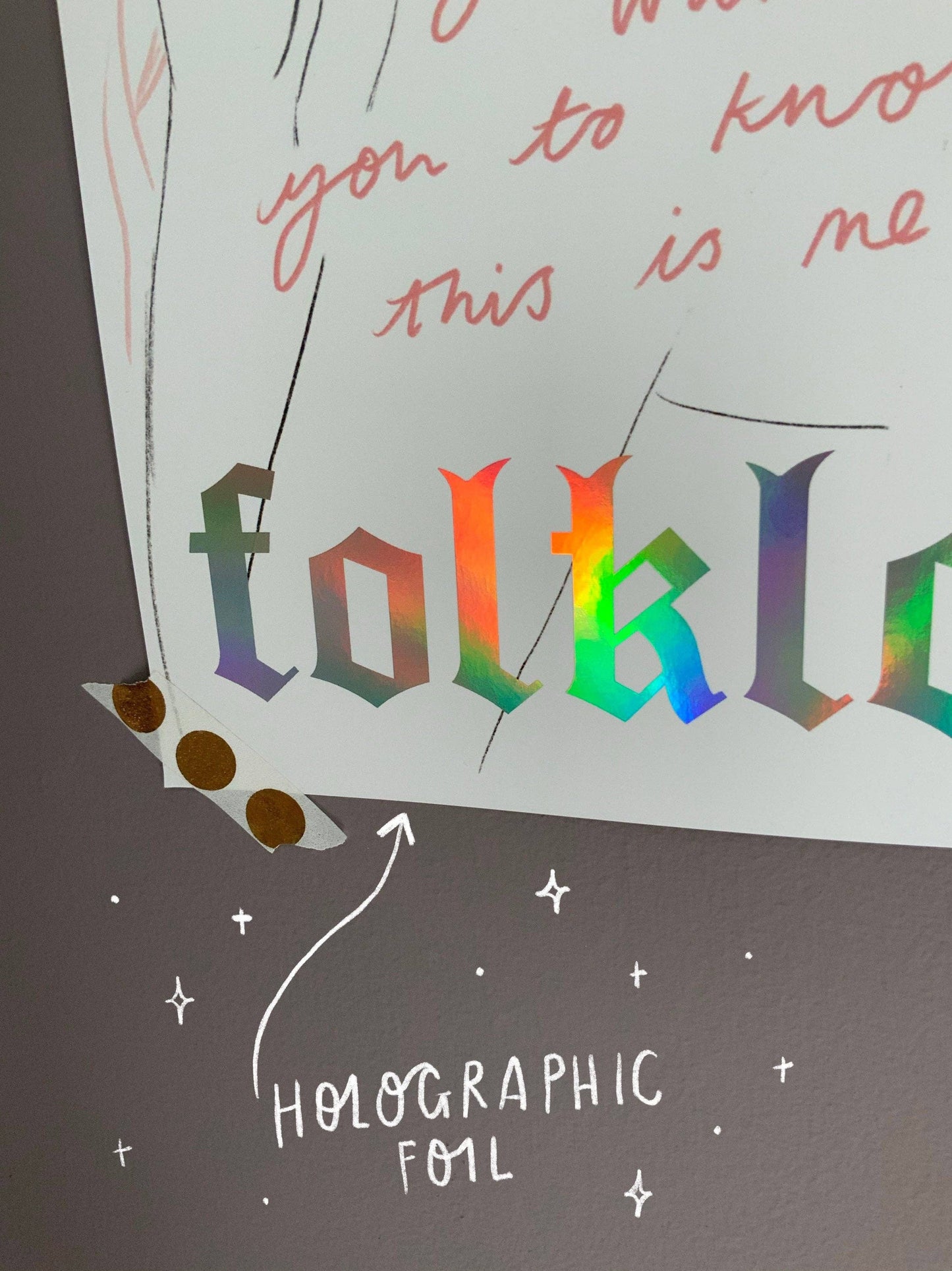 Folklore - Taylor Swift A4 holographic art print