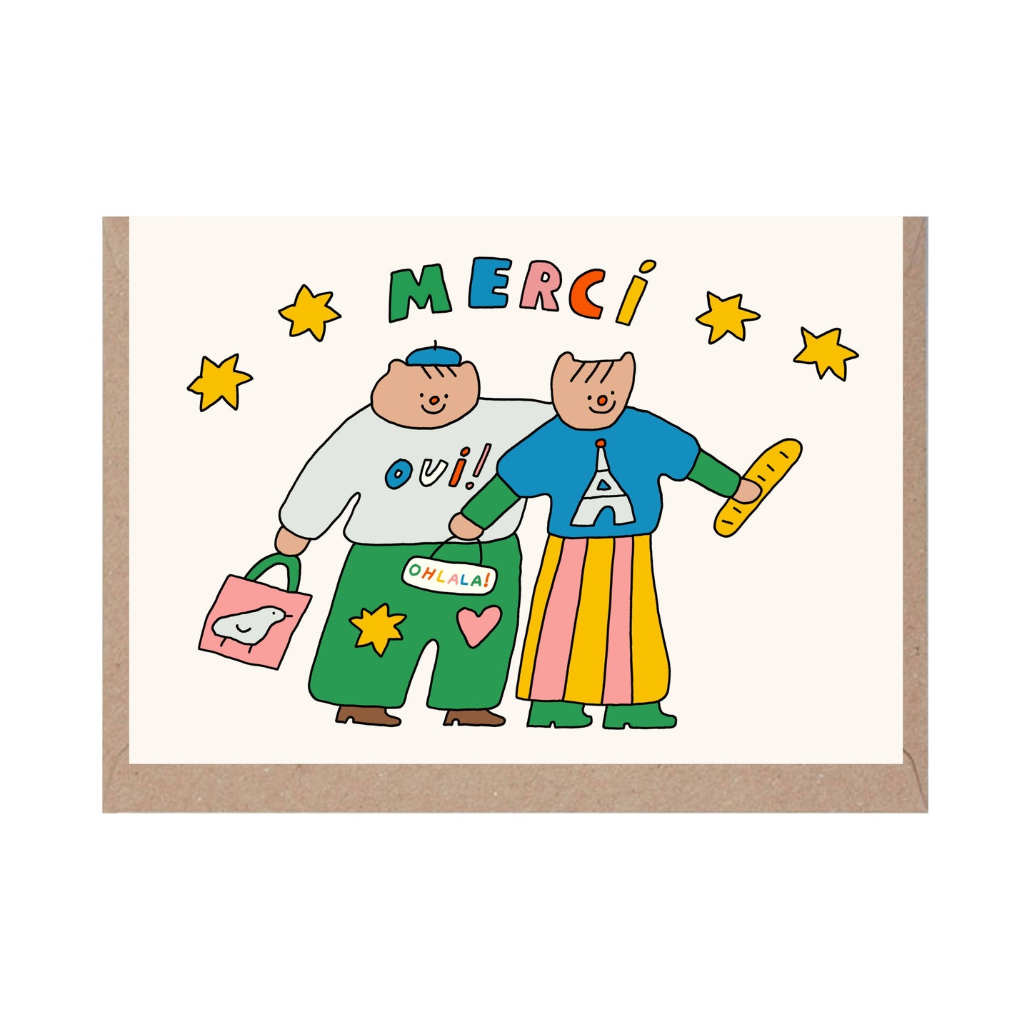 Merci - Cute French themed Thank You card