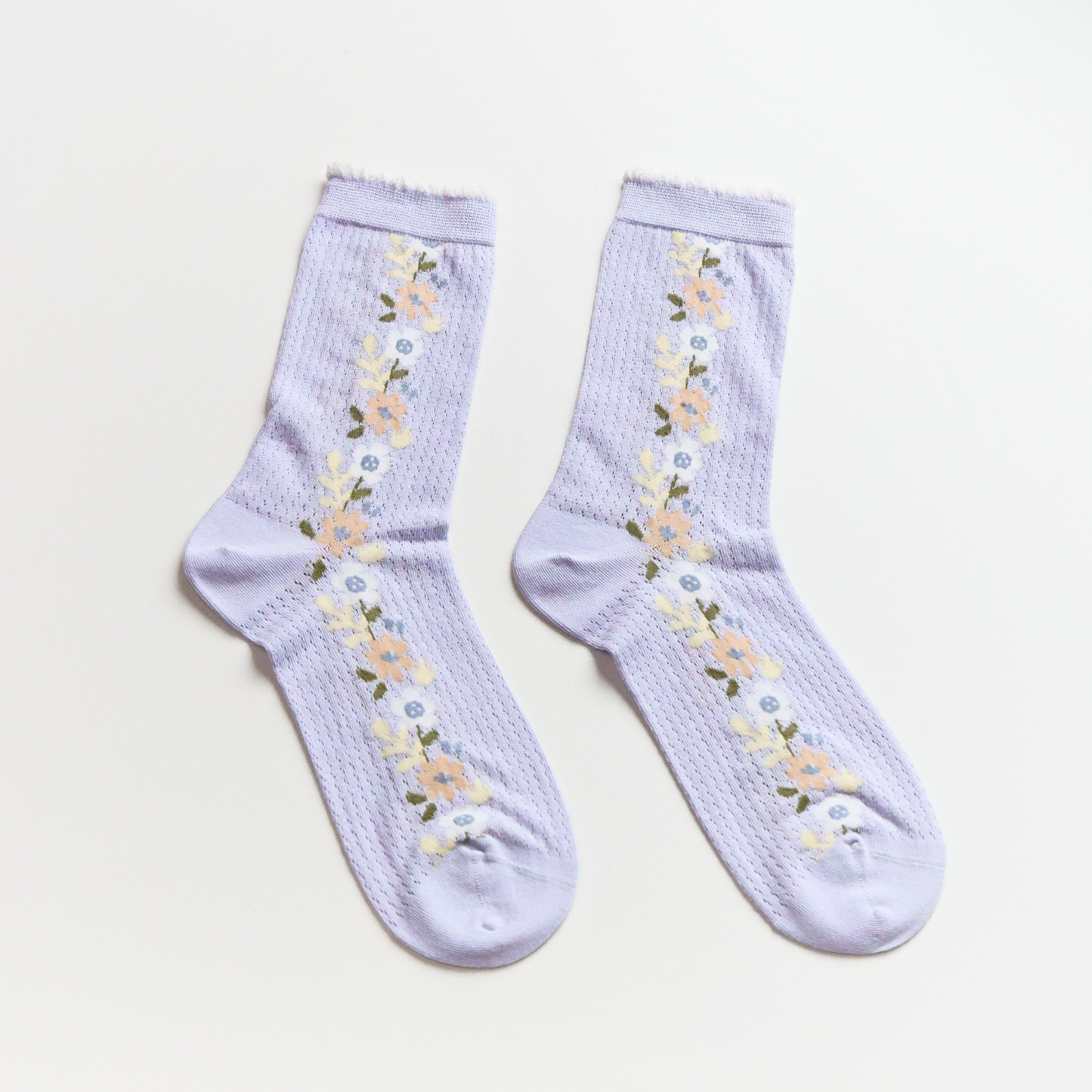 Women's Purple Floral Mesh Socks – Lightweight & Breathable: No.4