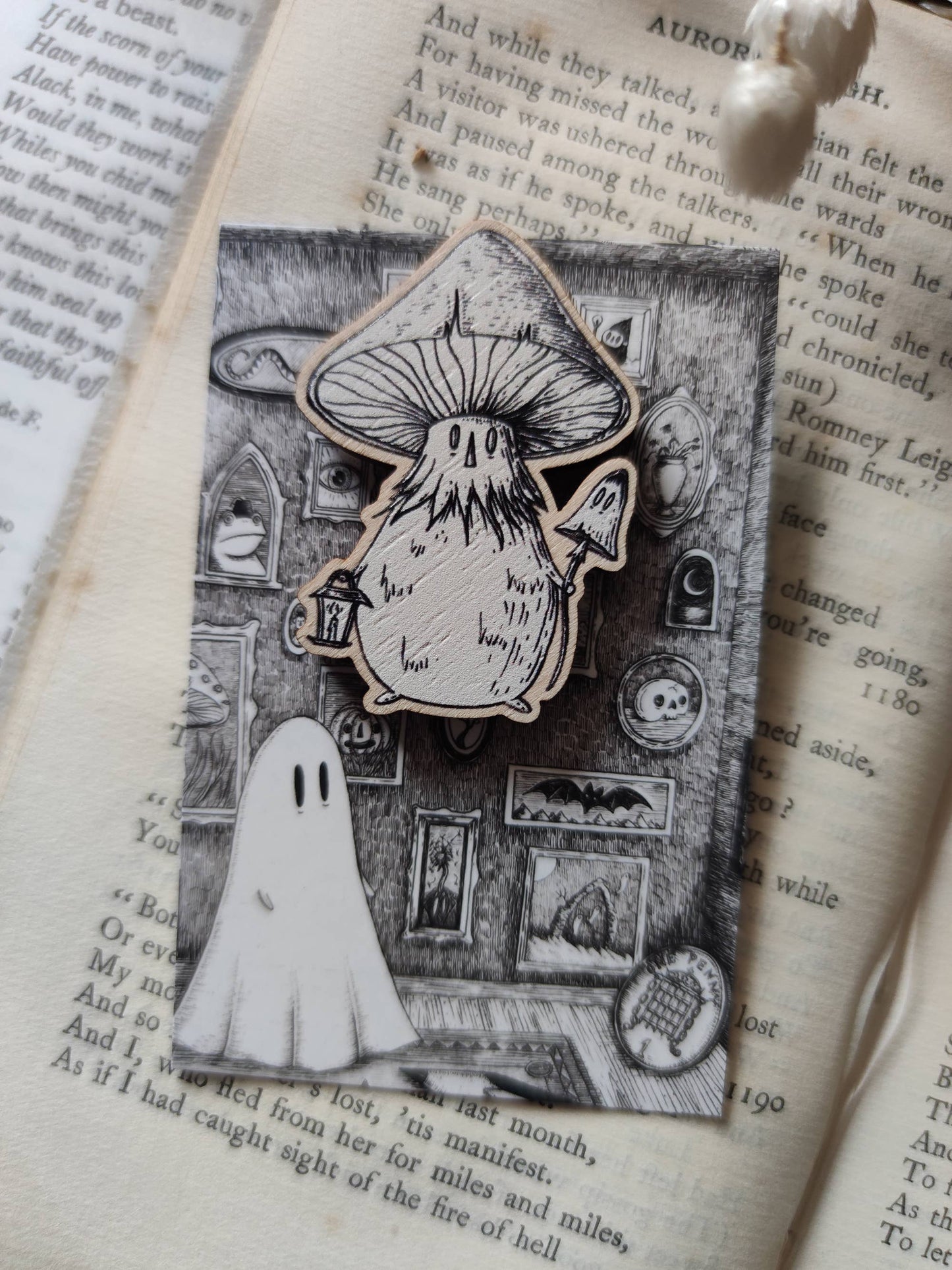 Mushroom Spirit Wooden Pin Badge
