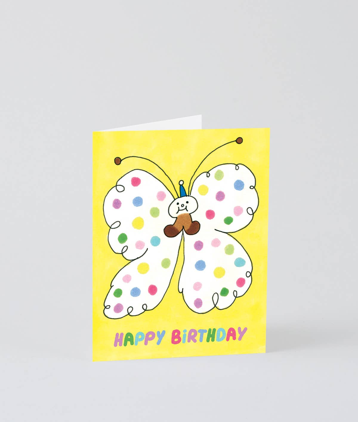 Happy Birthday Spotty Butterfly Kids Greeting Card