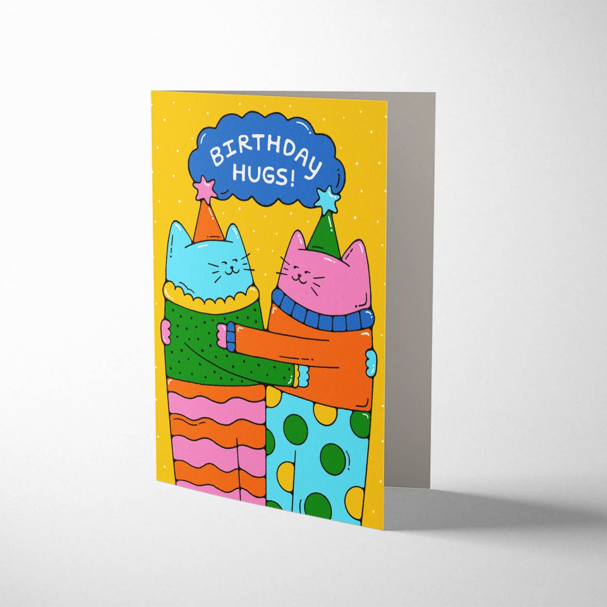 Birthday Hugging Cats Greeting Card