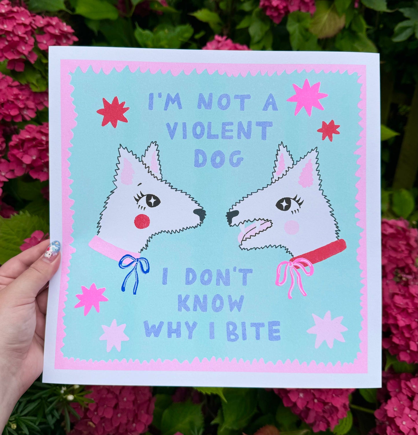 I Don’t Know Why I Bite 30 x 30cm Risograph Print
