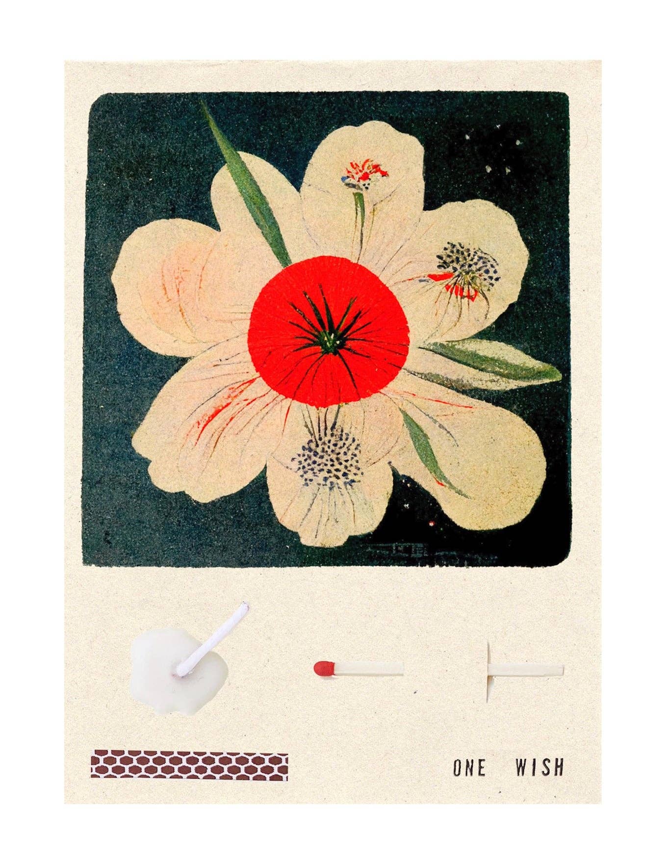 White Flower Wish Card