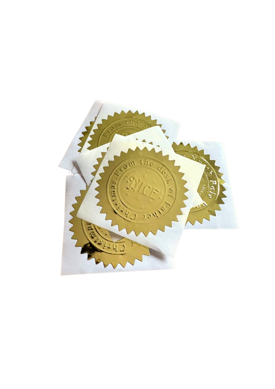 Nice list Christmas sticker seals - Pack of 5