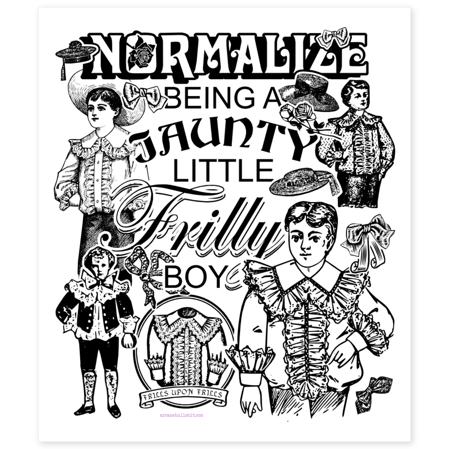 "Frilly Boy" Poster: Violet & Pink 11x14"