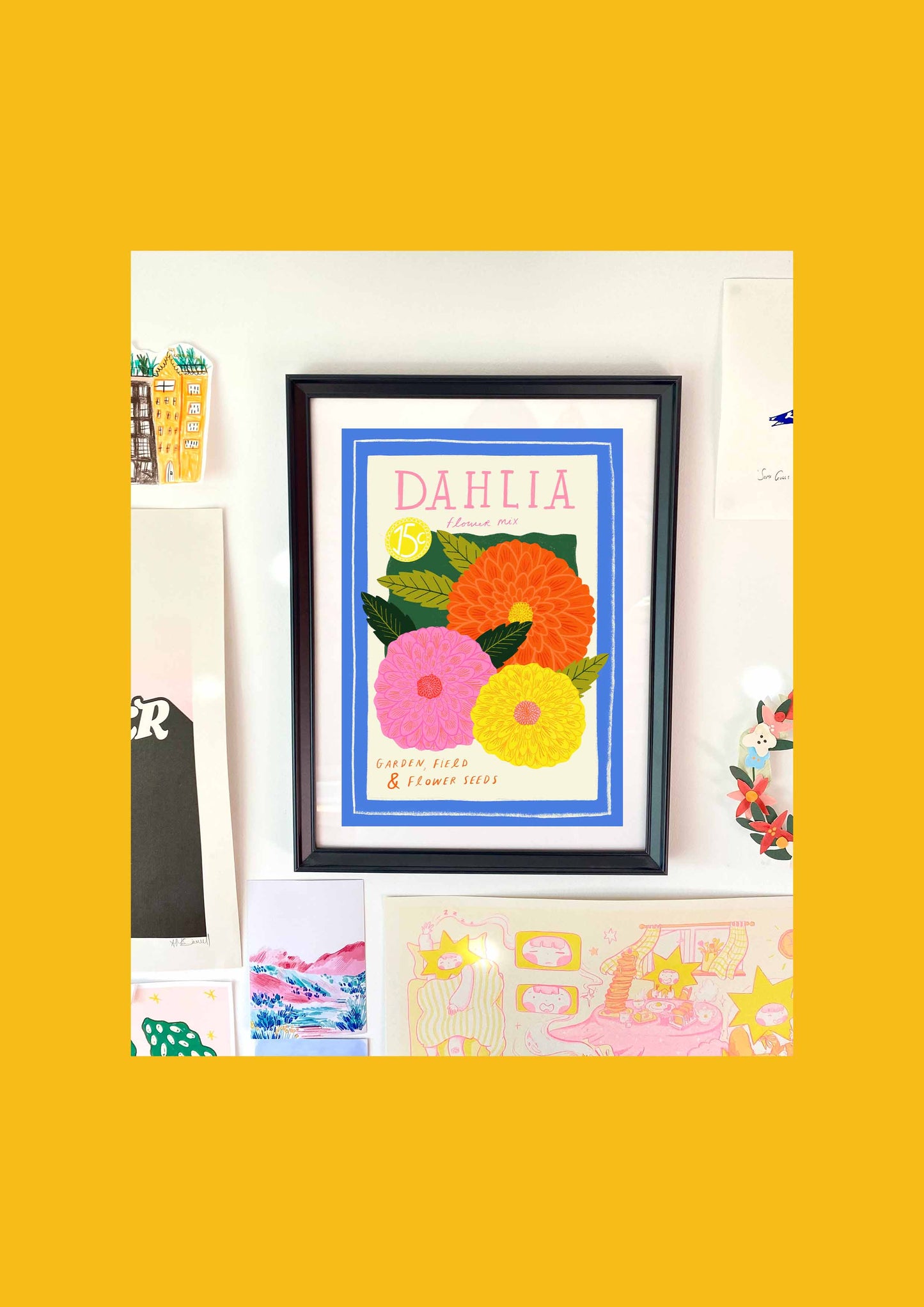 Dahlia Seeds Art Print : A3