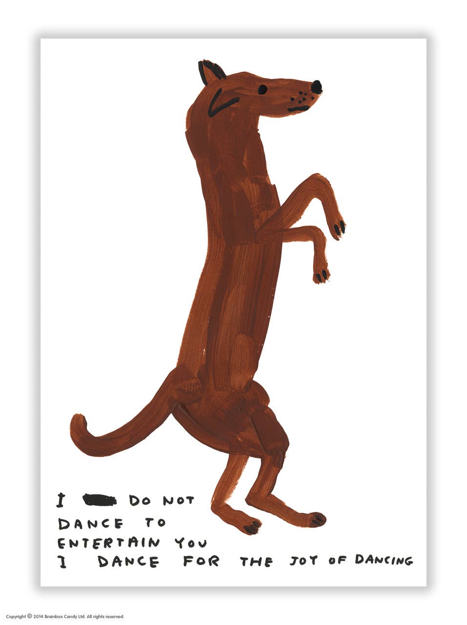 A6 Art Postcard By David Shrigley - Dancing Dog