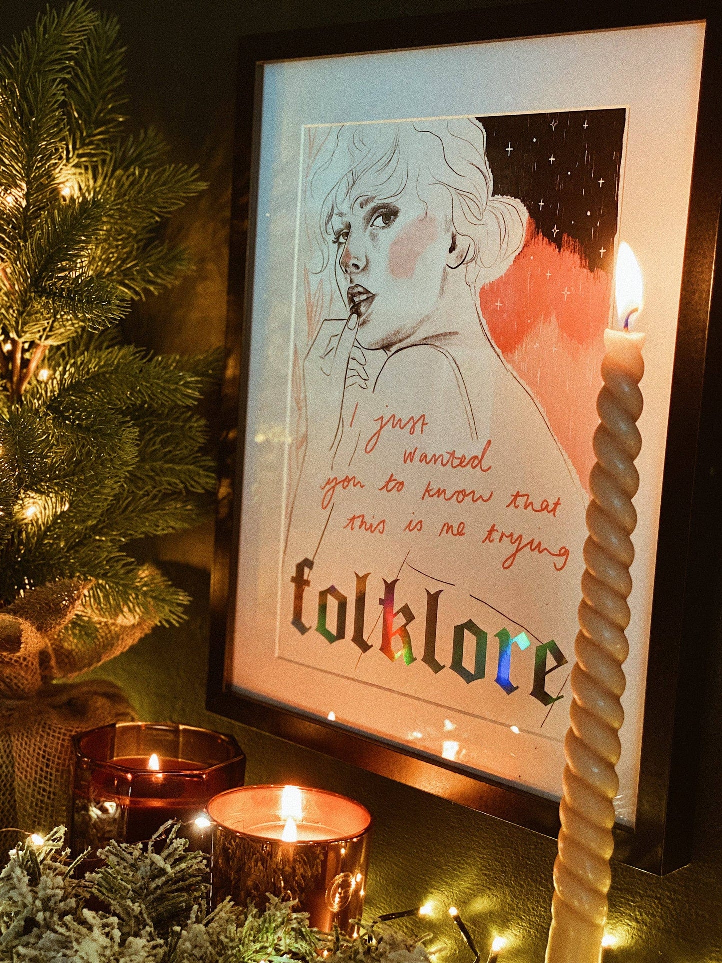 Folklore - Taylor Swift A4 holographic art print