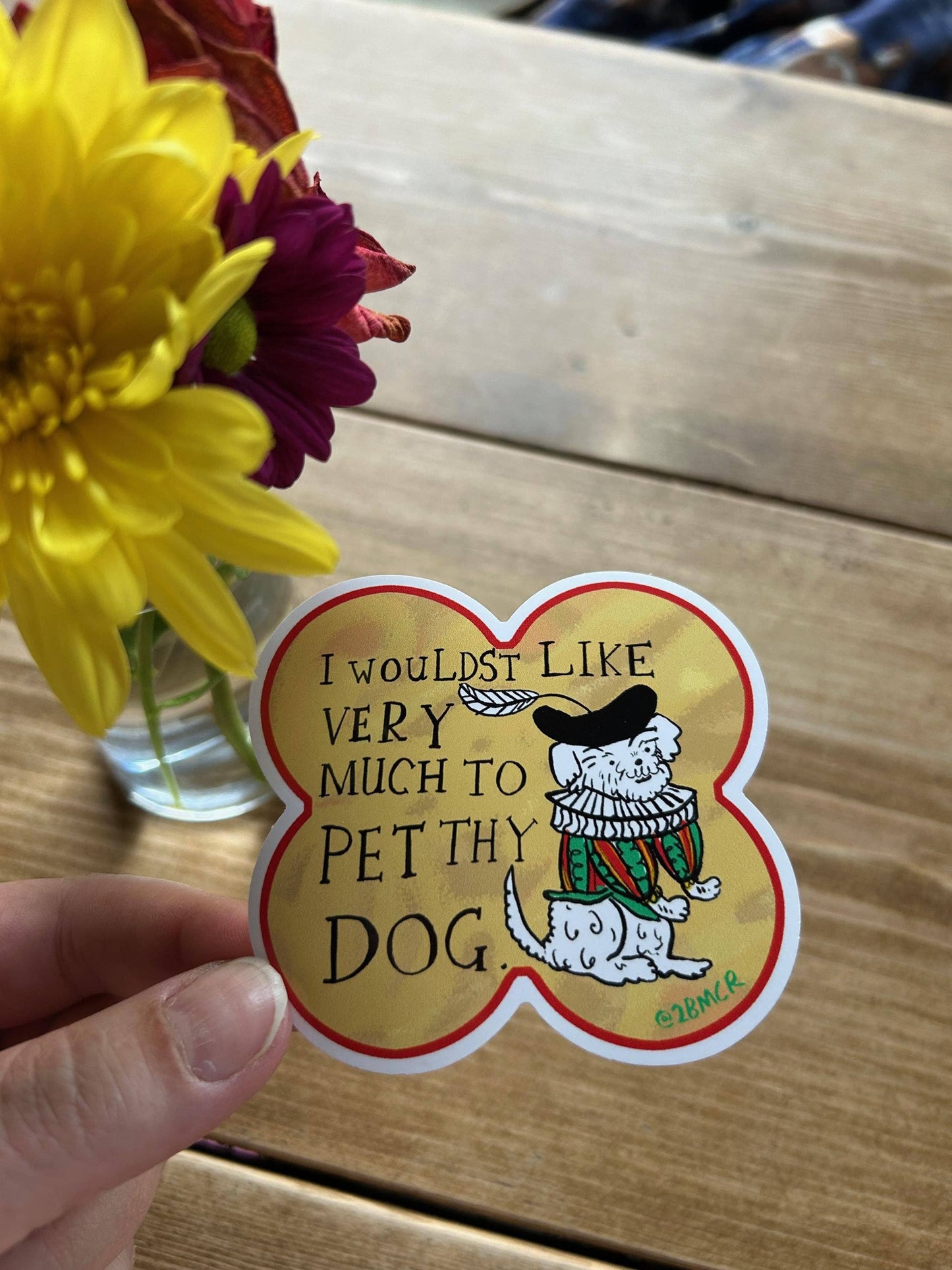 I Would Like to Pet Your Dog Vinyl Sticker 8cm x 8cm