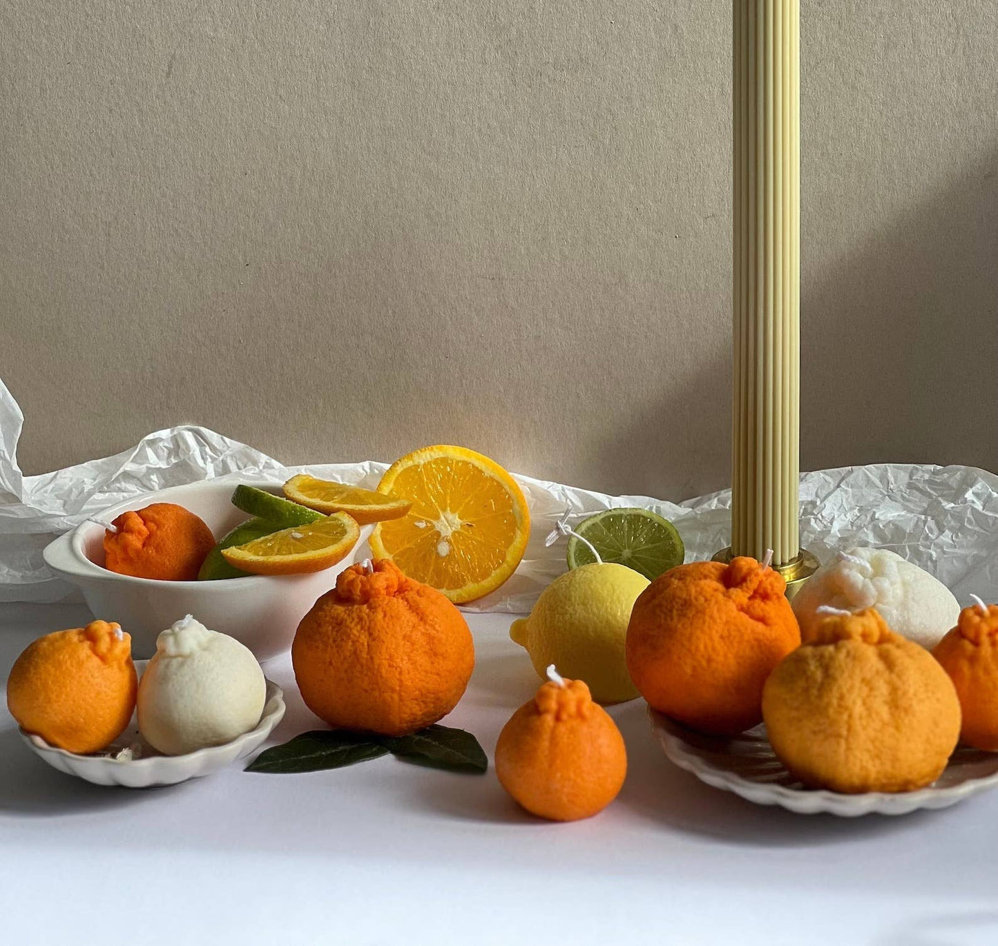 Soy wax Orange shaped candles / Tangerine Fruit Candle: Patel Orange / Orange Blossom / Small